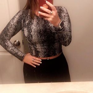 snakeskin crop top
